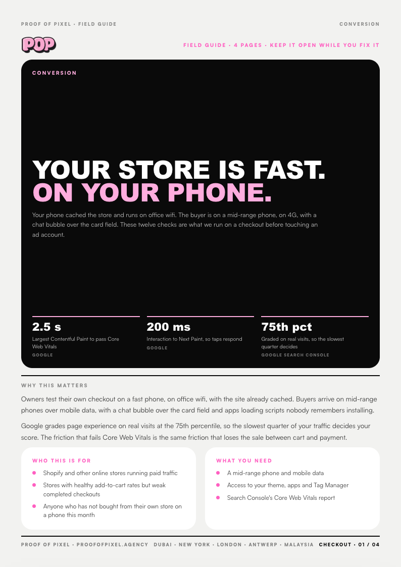 Cover of the Your store is fast. On your phone. field guide