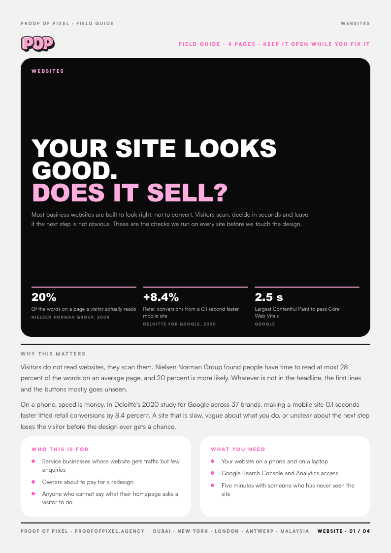Cover of the Your site looks good. Does it sell? field guide