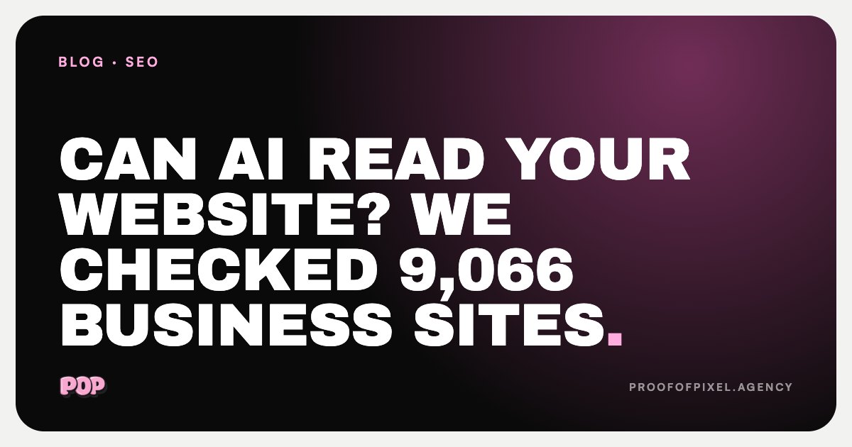 Can AI Read Your Website? We Checked 9,066 Business Sites